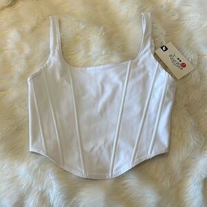 White bustier top